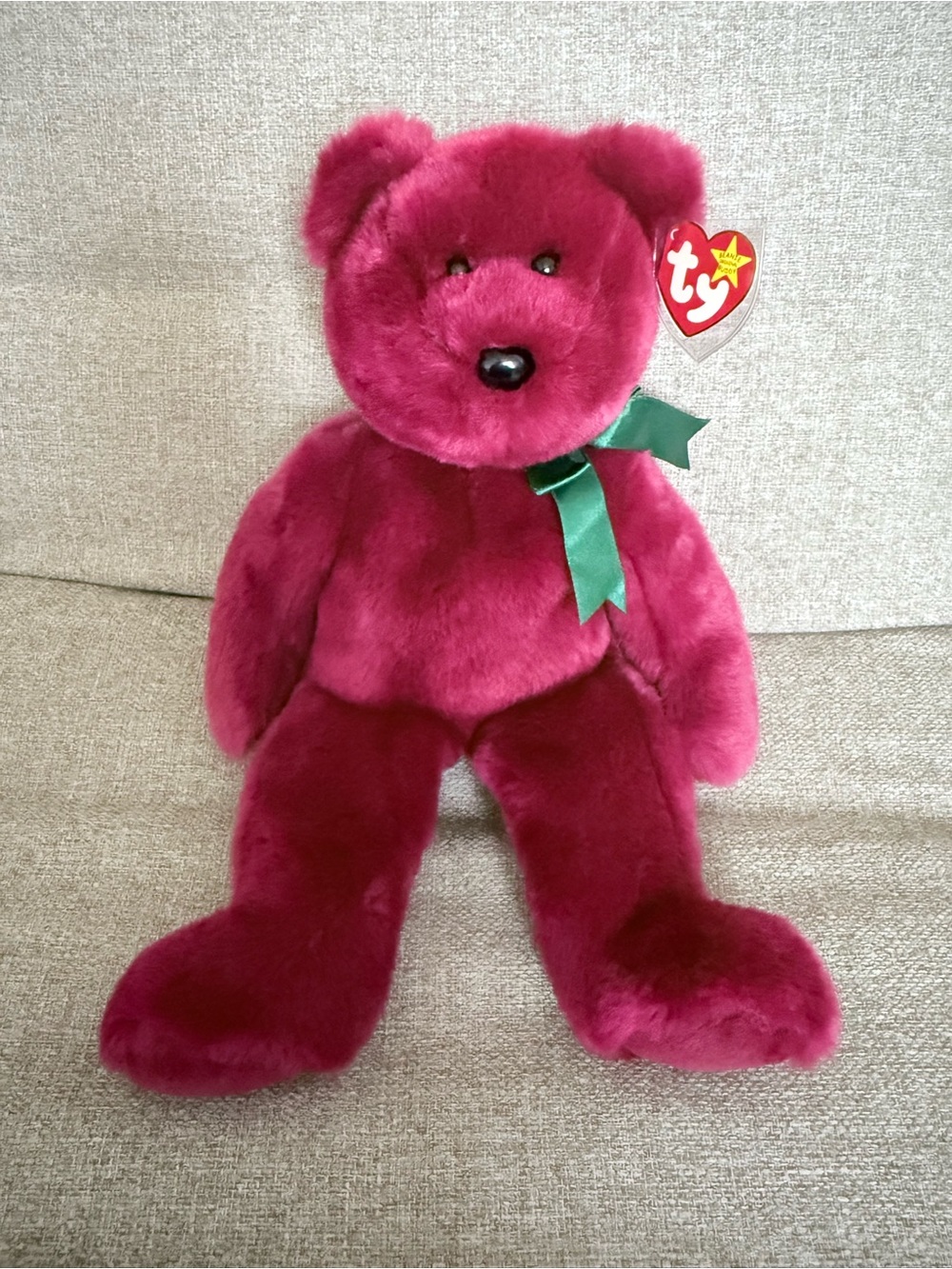 Vintage 1998 Ty Beanie Buddy Cranberry Teddy Bear Plush